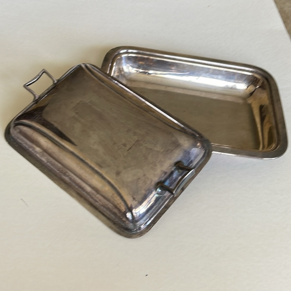 Antique Art Deco Silver Covered Dish